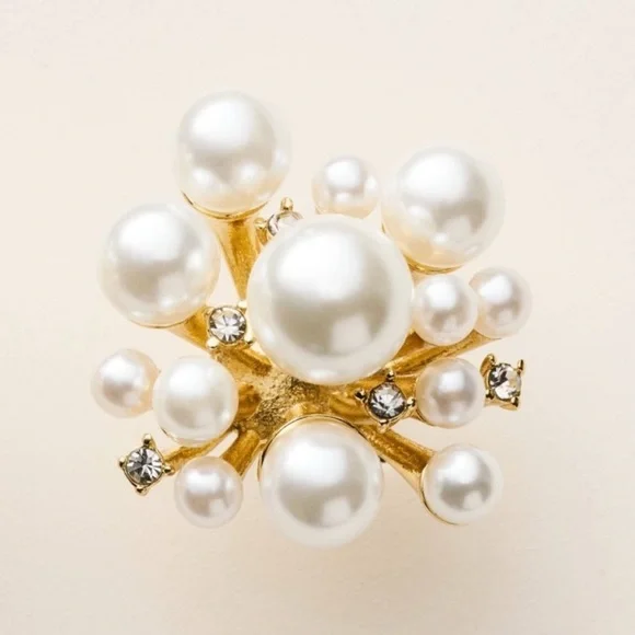 NWT kate spade new york x target gold tone and pearl burst earrings - Picture 2 of 4